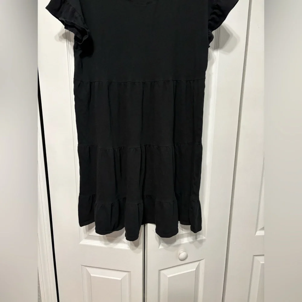 J.Crew Tiered Dress in Broken-In Jersey Black Size Small